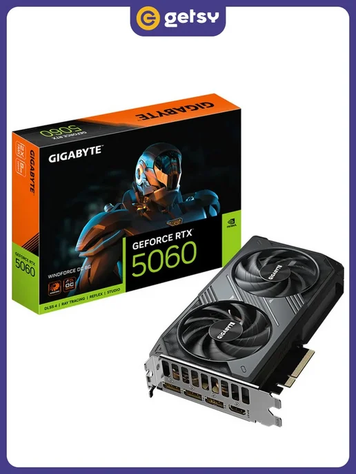 Видеокарта RTX 5060 WINDFORCE OC 8G, 8 Гб GDDR7 UltraHD
